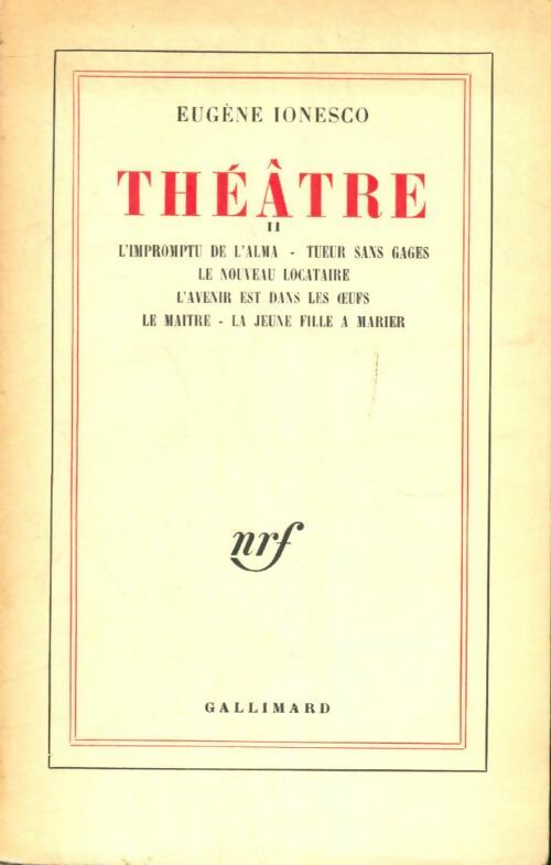 Livrenpoche : Théâtre Tome II - Eugène Ionesco - Livre