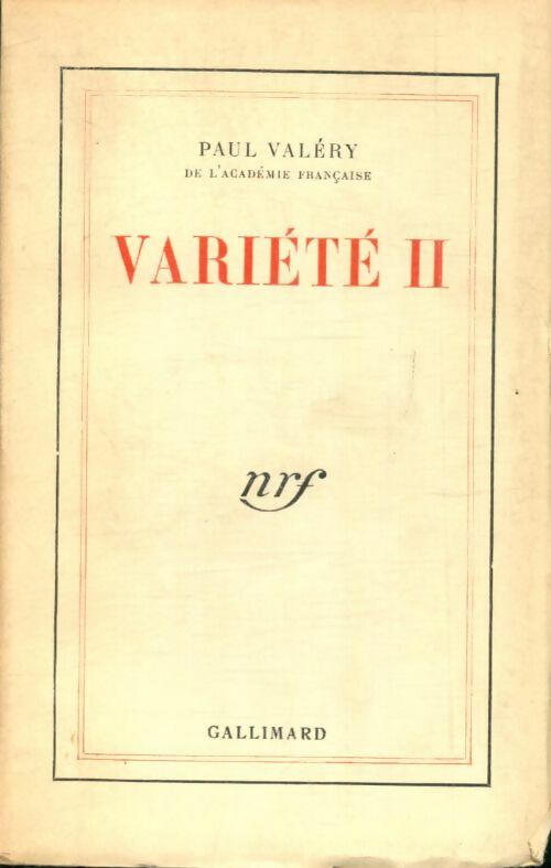 Livrenpoche : Variété II - Paul Valéry - Livre