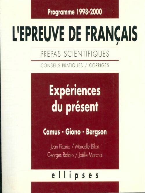 Livrenpoche : Expériences du présent - Collectif, Jean Picano - Livre