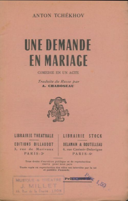 Livrenpoche : Une demande en mariage - Anton Tchekhov - Livre