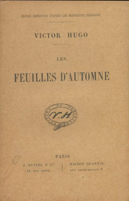 Livrenpoche : Les feuilles d'automne - Victor Hugo - Livre