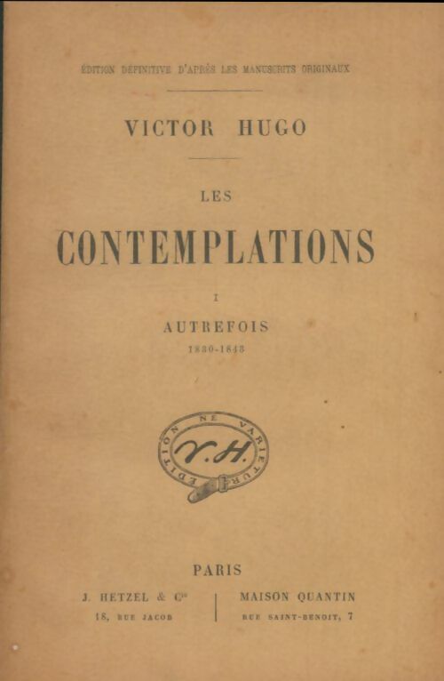 Livrenpoche : Les contemplations Tome I - Victor Hugo - Livre