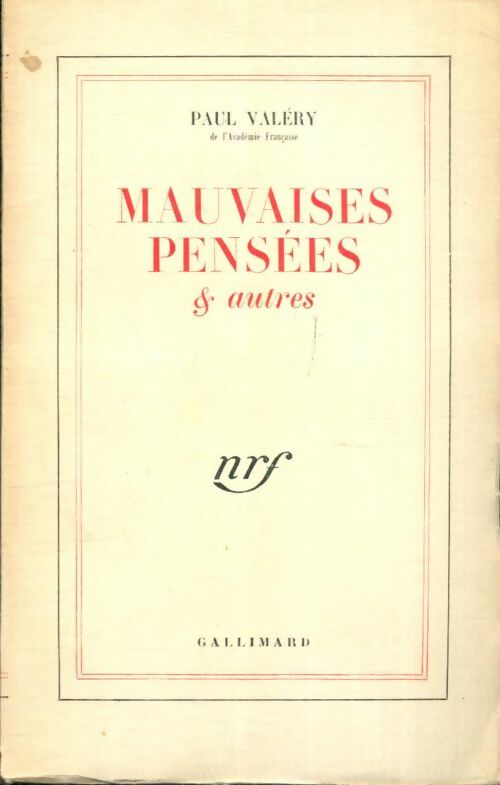 Livrenpoche : Mauvaises pensées & autres - Paul Valéry - Livre