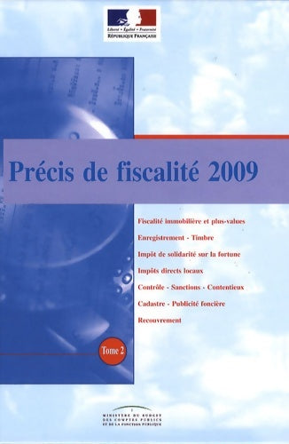 Livrenpoche : Précis de fiscalité : 2 volumes - DGFiP - Livre