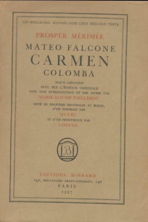 Livrenpoche : Mateo Falcone / Carmen / Colomba - Prosper Mérimée - Livre