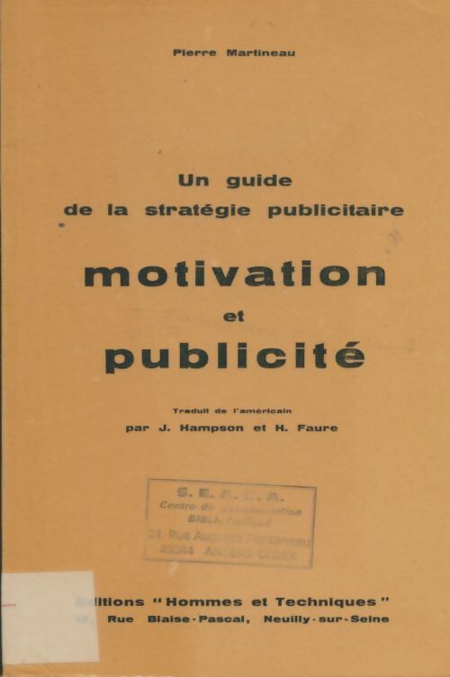 Livrenpoche : Motivation et publicité - Pierre Martineau - Livre