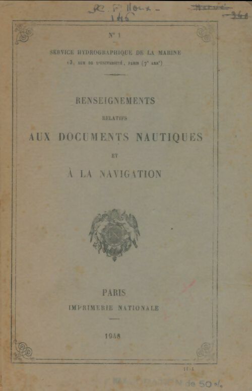 Livrenpoche : Renseignements relatifs aux documents nautiques et à la navigation - Collectif - Livre