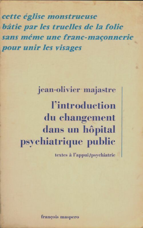 Livrenpoche : L'introduction du changement dans un hôpital psychiatrique public - Jean-olivier Majastre - Livre
