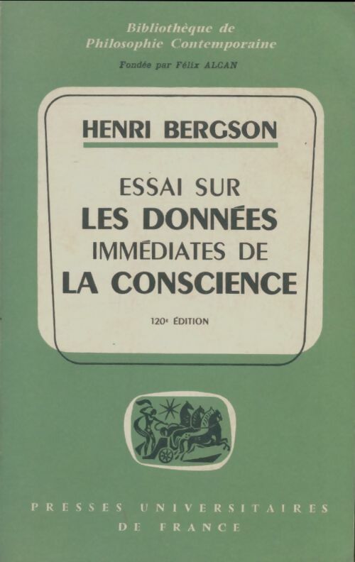 Livrenpoche : Essai sur les données immédiates de la conscience - Henri Bergson - Livre