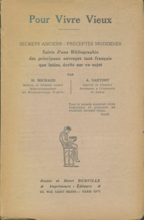 Livrenpoche : Pour vivre vieux - H Michaud - Livre