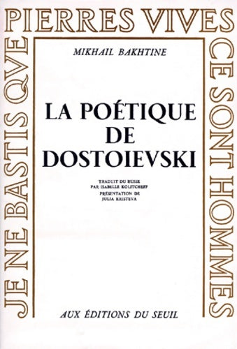 Livrenpoche : La poétique de dostoïevski - Mikhail Mikhailovitc Bakhtine - Livre
