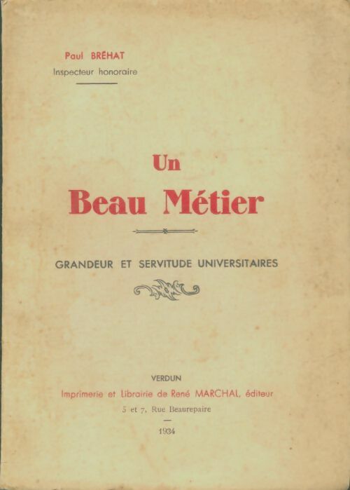 Livrenpoche : Un beau métier - Paul Bréhat - Livre