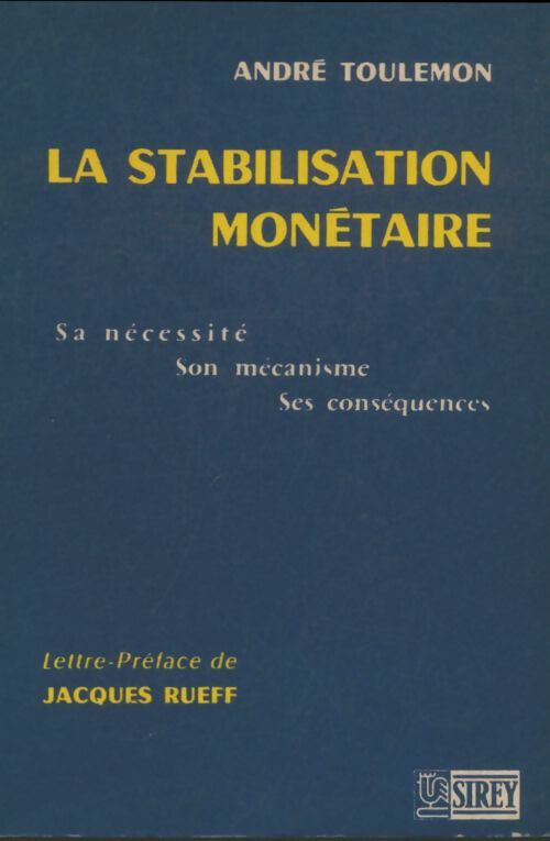 Livrenpoche : La stabilisation monétaire - André Toulemon - Livre