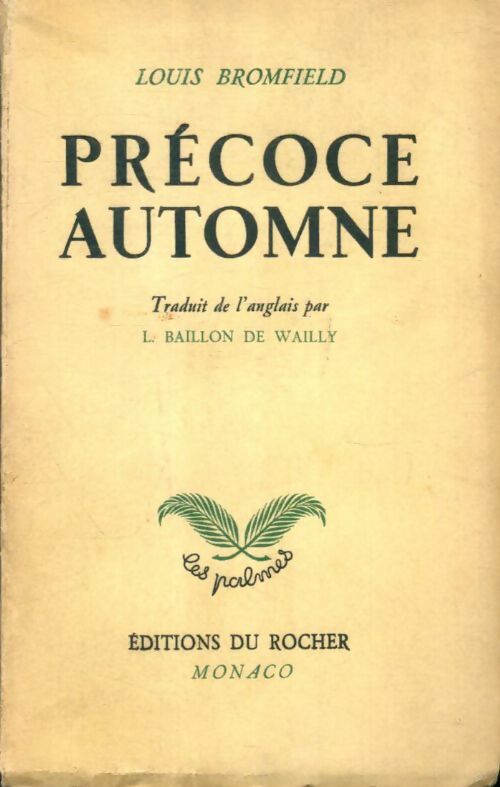 Livrenpoche : Précoce automne - Louis Bromfield - Livre