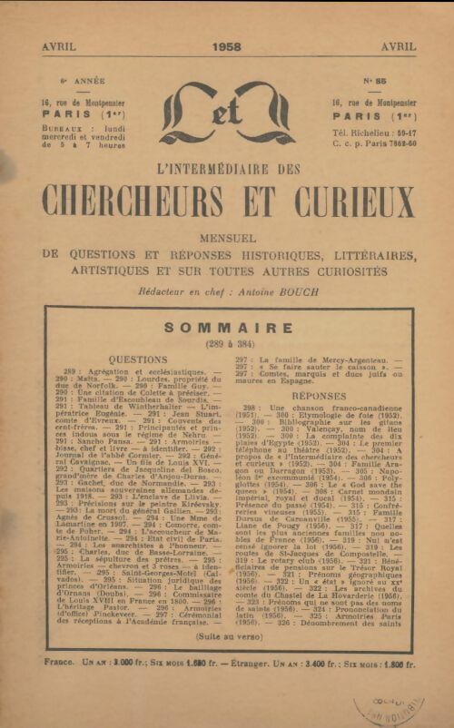 Livrenpoche : L'intermédiaire des chercheurs et curieux n°85 - Collectif - Livre