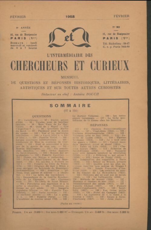 Livrenpoche : L'intermédiaire des chercheurs et curieux n°83 - Collectif - Livre