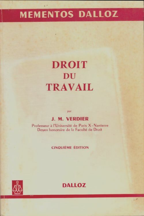 Livrenpoche : Droit du travail - Jean-Maurice Verdier - Livre