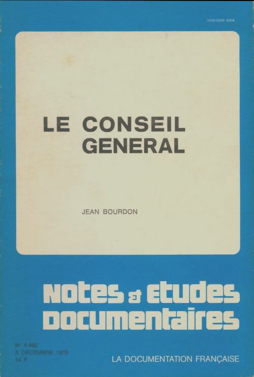 Livrenpoche : Le conseil général - Jean Bourdon - Livre