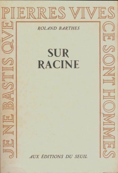 Livrenpoche : Sur Racine - Roland Barthes - Livre