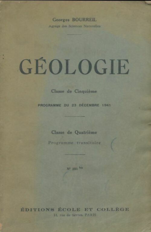 Livrenpoche : Géologie 5e et 4e - Georges Bourreil - Livre