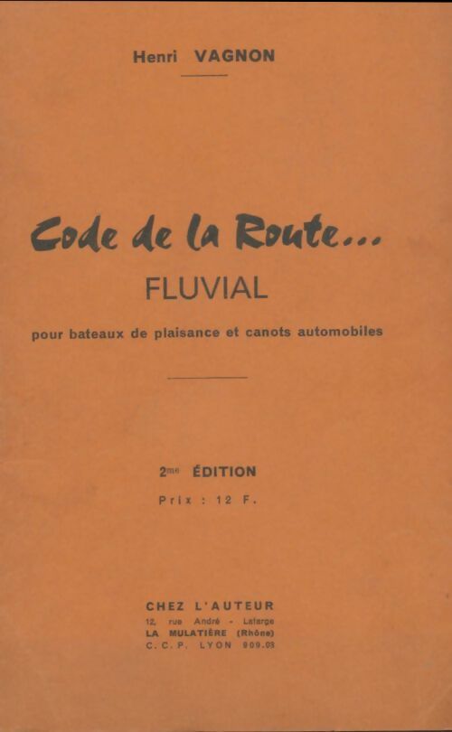 Livrenpoche : Code de la route fluvial - H. Vagnon - Livre