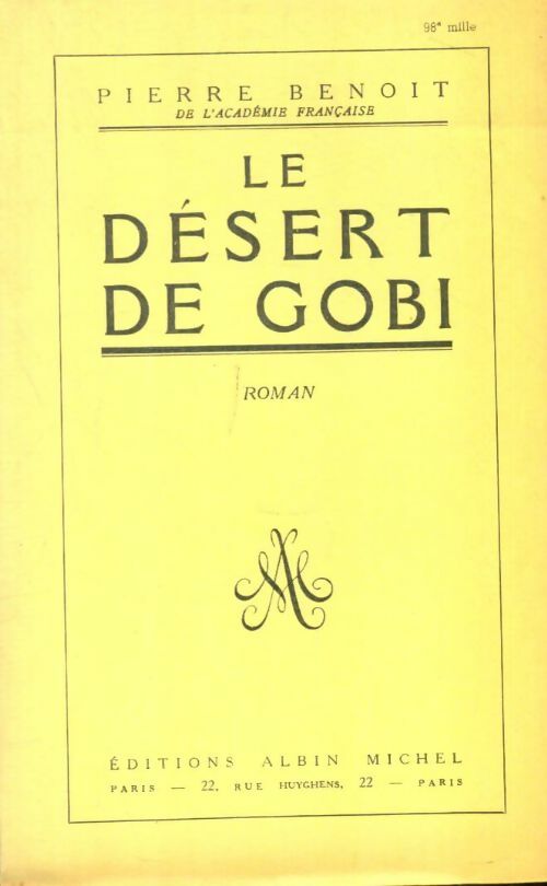 Livrenpoche : Le désert de Gobi - Pierre Benoit - Livre
