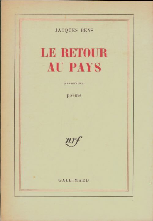 Livrenpoche : Le retour au pays - Jacques Bens - Livre