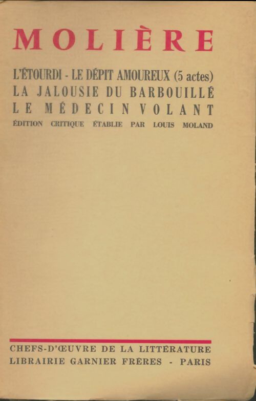 Livrenpoche : L'étourdi / Le dépit amoureux - Molière - Livre