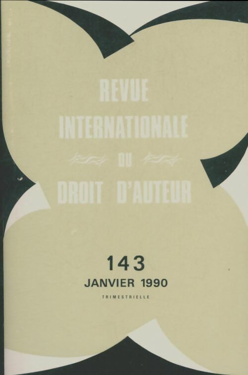 Livrenpoche : Revue internationale du droit d'auteur n°143 - Collectif - Livre