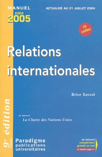 Livrenpoche : Relations internationales - Brice Soccol - Livre