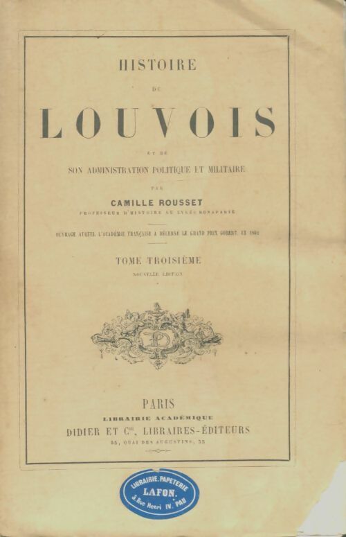 Livrenpoche : Histoire de Louvois Tome III - Camille Rousset - Livre
