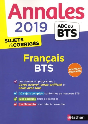Livrenpoche : Annales BTS 2019 Français - Miguel Degoulet - Livre