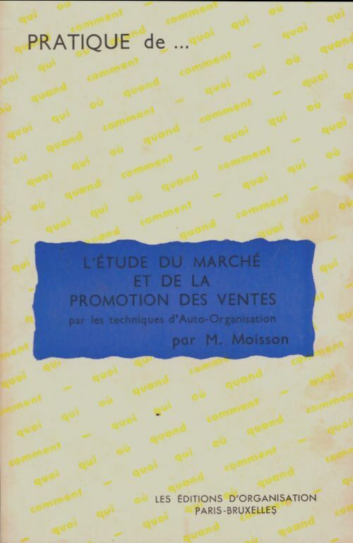 Livrenpoche : L'étude du marché et de la promotion des ventes - Marcel Moisson - Livre