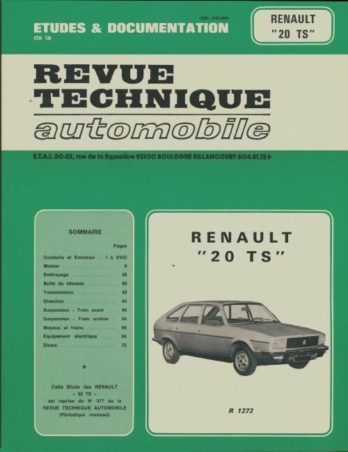 Livrenpoche : Renault 20 TS - Collectif - Livre
