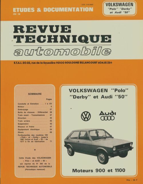 Livrenpoche : Vlokswagen Polo, Derby et Audi 50 - Collectif - Livre