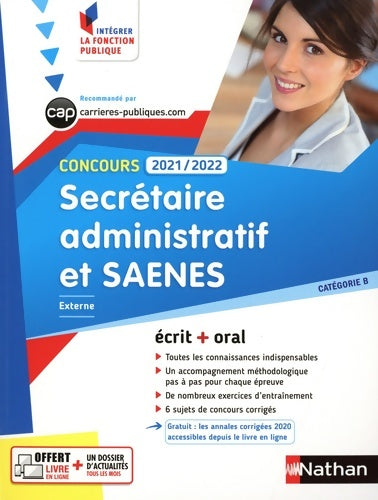 Livrenpoche : Concours Secrétaire administratif et SAENES 2021-2022 - CAT B N°1 - Annie Dubos - Livre