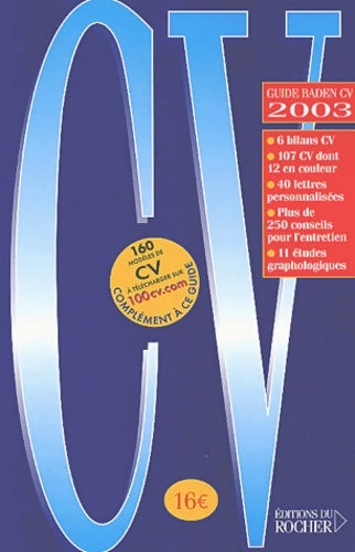 Livrenpoche : Guide Baden CV 2003 - Alain Baden - Livre