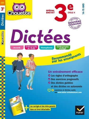 Livrenpoche : Dictées 3e Spécial brevet : Cahier d'entraînement en orthographe - Fabienne Sauve - Livre