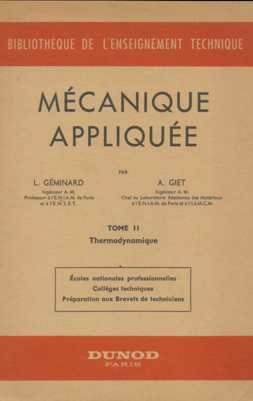 Livrenpoche : Mécanique appliquée Tome II - L Géminard - Livre