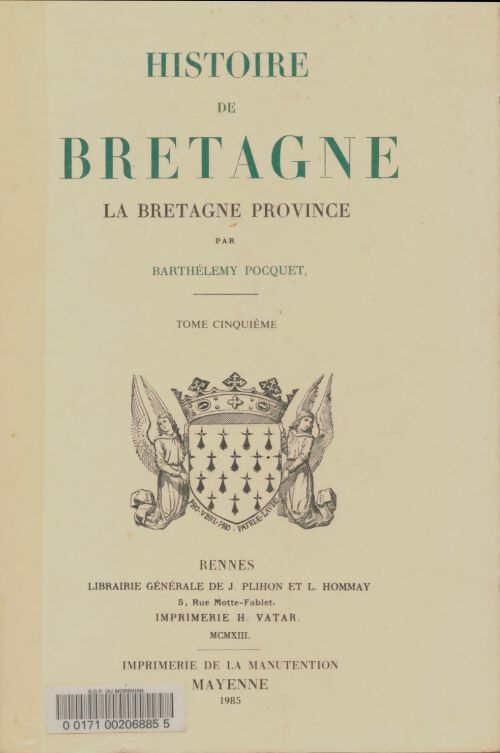 Livrenpoche : Histoire de Bretagne Tome V - Arthur Le Moyne De La Borderie - Livre