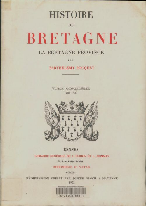Livrenpoche : Histoire de Bretagne Tome V - Arthur Le Moyne De La Borderie - Livre
