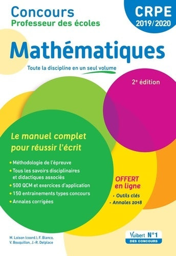 Livrenpoche : Concours Professeur des écoles - Mathématiques - Le manuel complet pour réussir l'écrit : CRPE 2019-2020 - Franky Bianco - Livre