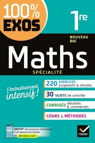 Livrenpoche : Maths 1re générale : Exercices résolus - Nouveau programme de Première - Sophie Barache - Livre