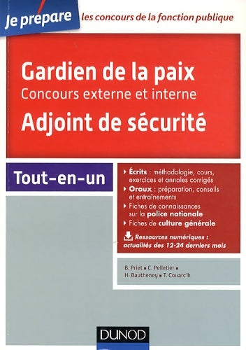 Livrenpoche : Gardien de la paix adjoint de sécurité : Concours externe et interne - Benoit Priet - Livre