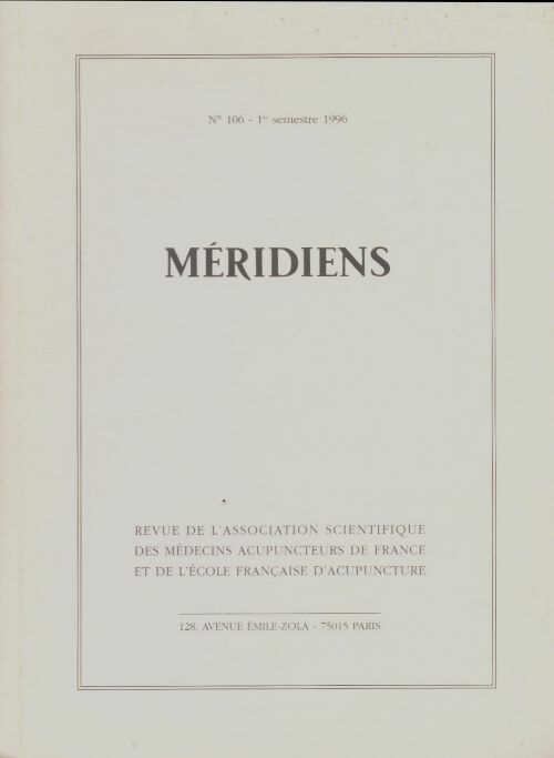 Livrenpoche : Méridiens n°106 - Collectif - Livre
