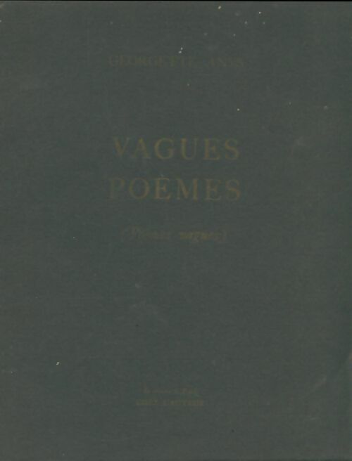 Livrenpoche : Vagues poèmes - Georgette Anys - Livre