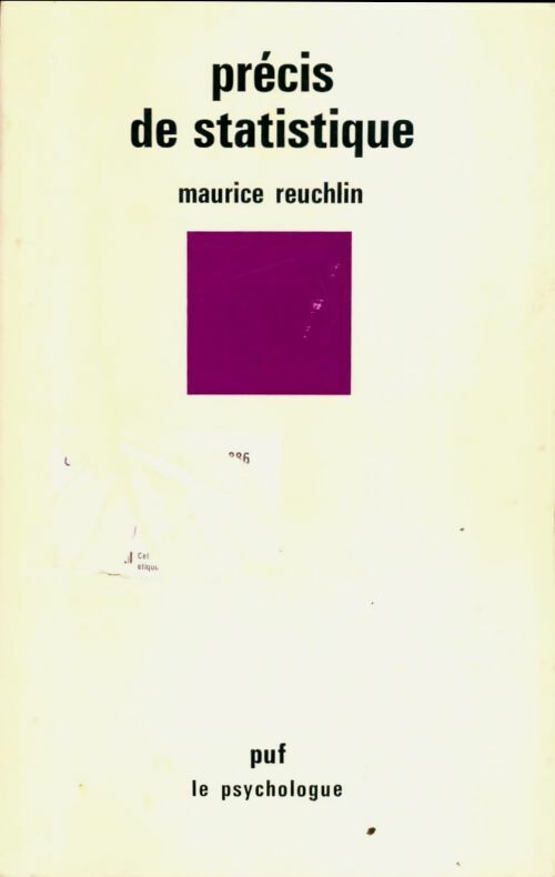 Livrenpoche : Précis de statistique - Maurice Reuchlin - Livre