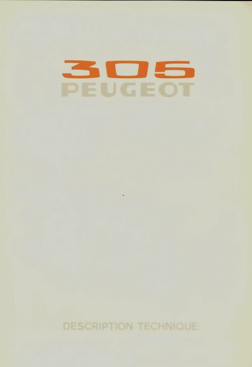 Livrenpoche : 305 Peugeot : Description technique - Collectif - Livre