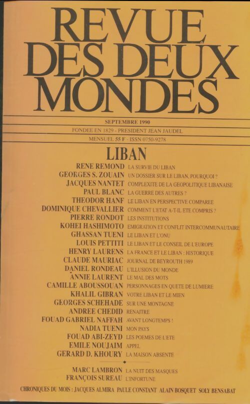 Livrenpoche : Revue des deux mondes septembre 1990 - Collectif - Livre