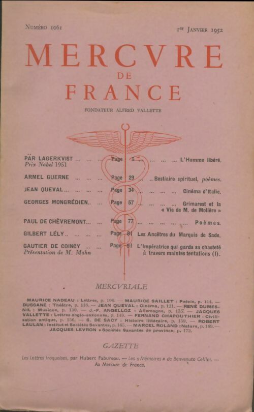 Livrenpoche : Mercure de France n°1061 - Collectif - Livre